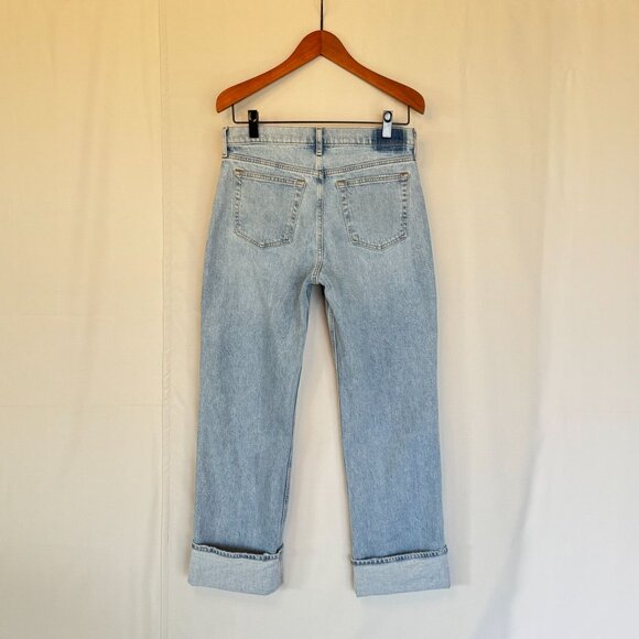 Abercrombie & Fitch Low Rise Baggy Light Blue Straight Leg Single Cuff Jeans - Picture 5 of 16